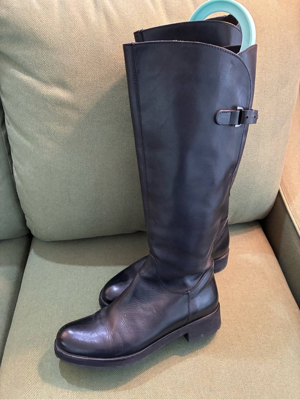 Sesto Meucci Black Leather Tall Riding Boots